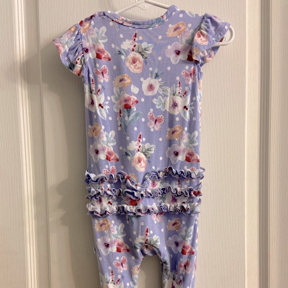 Posh Peanut Ruffled Cap Sleeve Romper